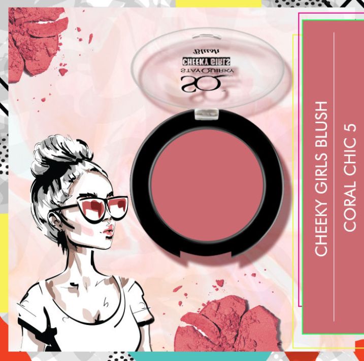 Stay Quirky Cheeky Girls Blush Blendable Lightweight| SPF protection Coral Chic - 05 (5.5.g)