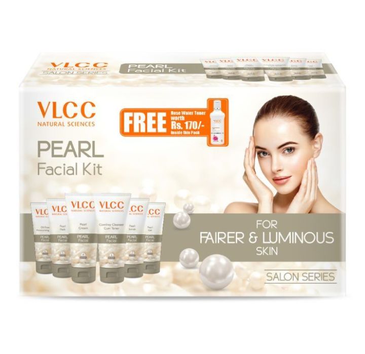 VLCC Pearl Facial Kit + FREE Rose Water Toner Worth (300 g + 100 ml)