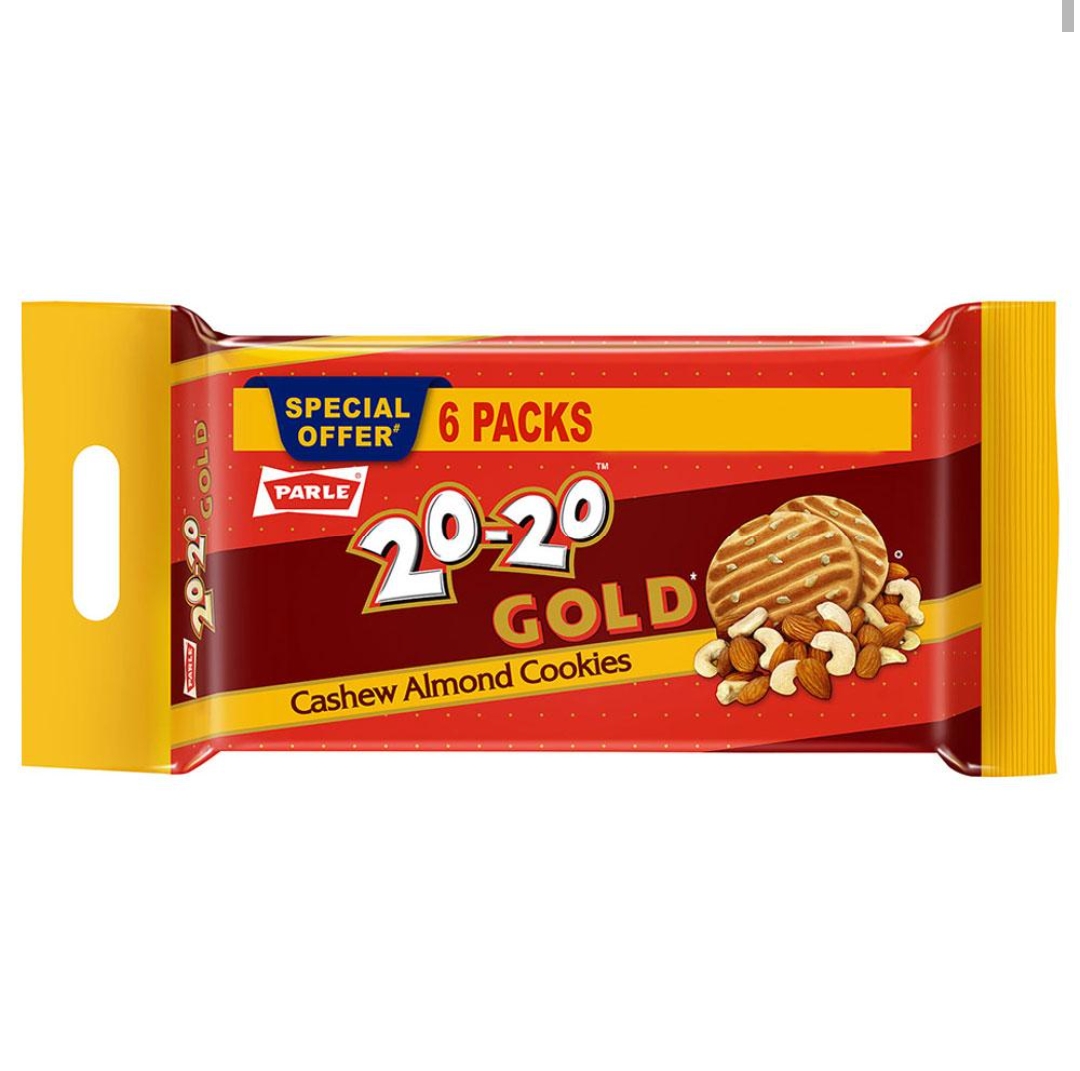 Parle 20-20 Gold Cashew Almond Cookies 600 g