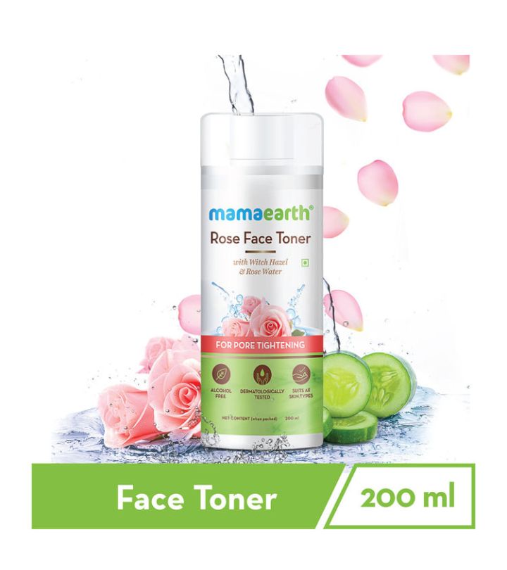 Mamaearth Rose Water Face Toner with Witch Hazel & Rose Water for Pore Tightening (200 ml) +INFO