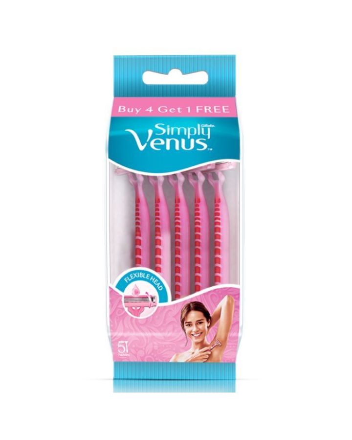 Gillette Simply Venus Hair Removal Razor for Women - Pack Of 5