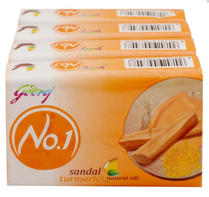 Godrej No.1 Sandal & Turmeric Soap 100 g (Pack of 4)