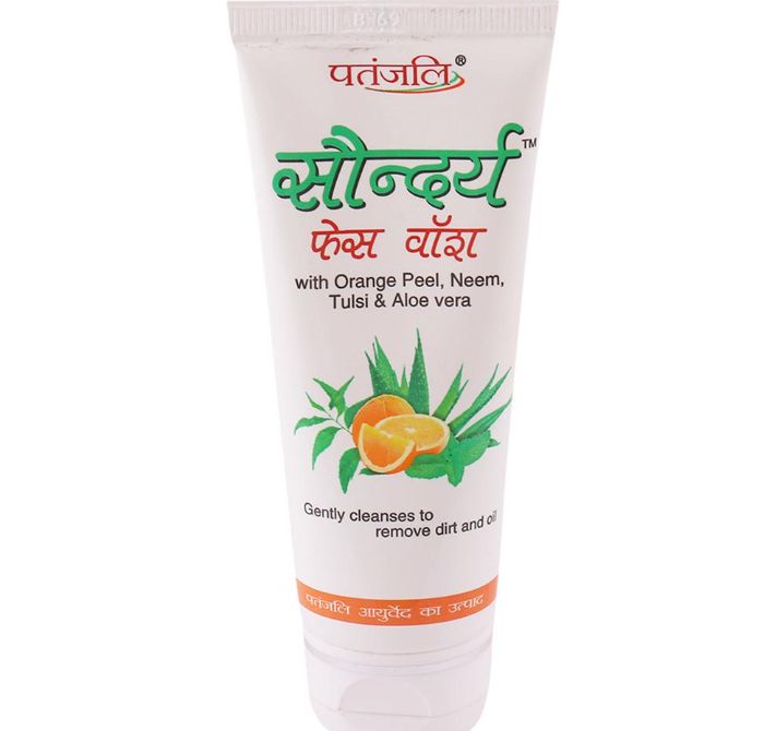Patanjali Saundarya Face Wash with Orange Peel, Neem, Tulsi & Aloe Vera 60 g