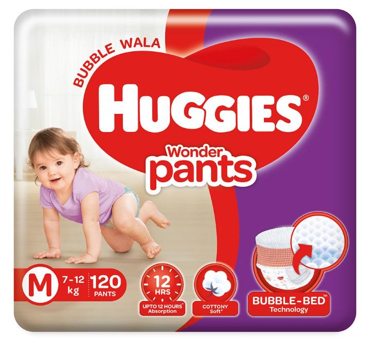 Huggies Wonder Pants (M) 120 count (7 -12 kg)