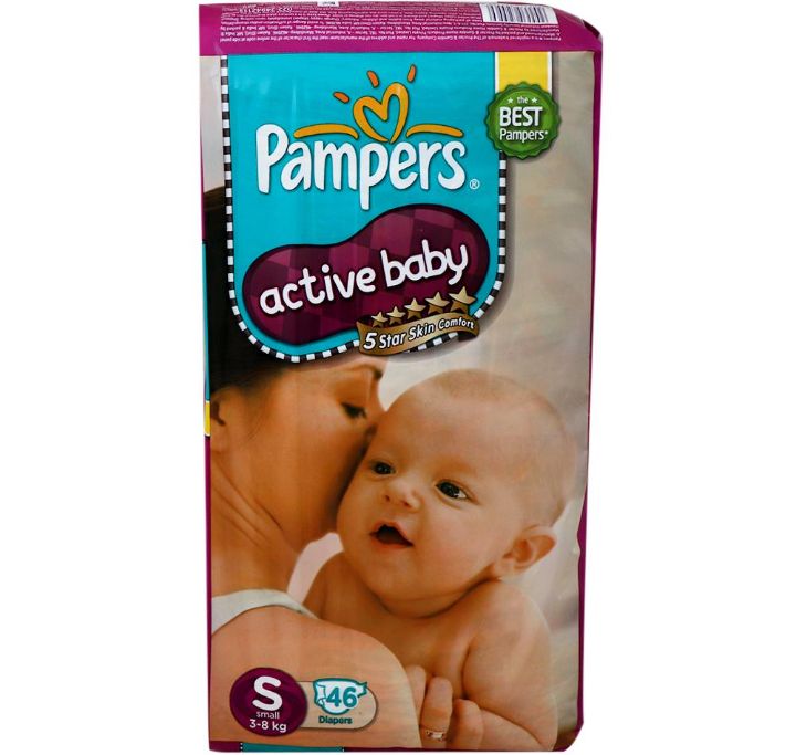Pampers Active Baby Diapers (S) 46 count (3 - 8 kg) PAMPERS