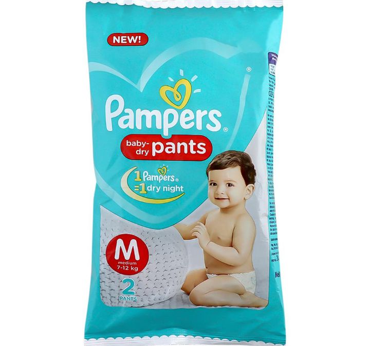 Pampers Baby Dry Pants (M) 2 count (7 - 12 kg)