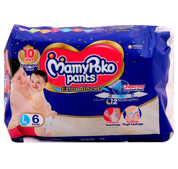 MamyPoko Extra Absorb Pants (L) 6 count (9 - 14 kg)