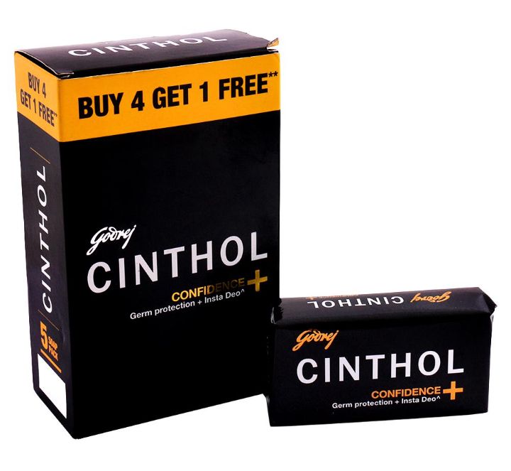 Cinthol Confidence+ Germ Protection + Insta Deo Soap 100 g (Buy 4 Get 1 Free)