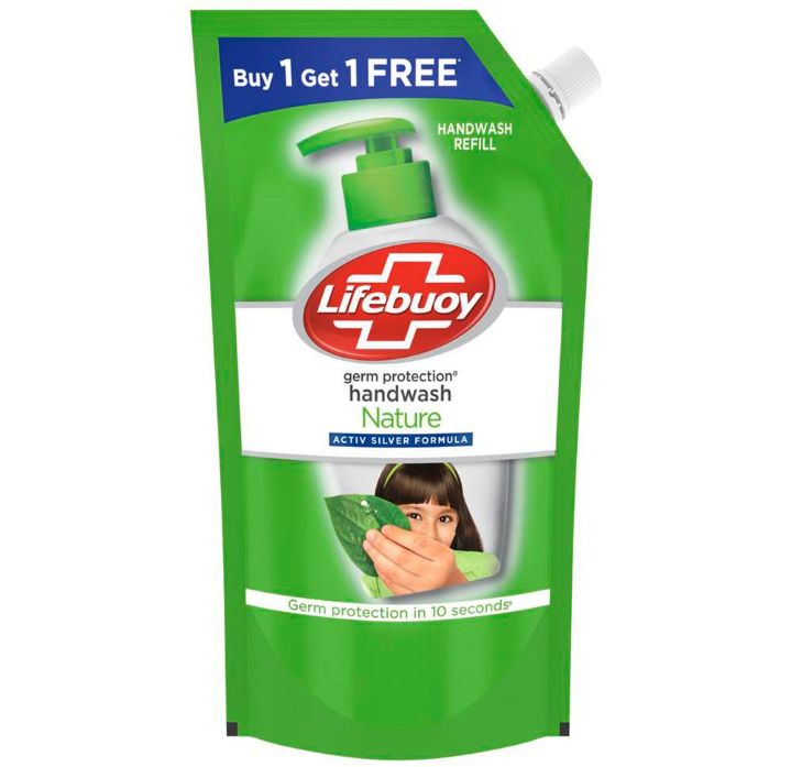 Lifebuoy Nature Germ Protection Handwash Refill 750 ml (Buy 1 Get 1 Free)