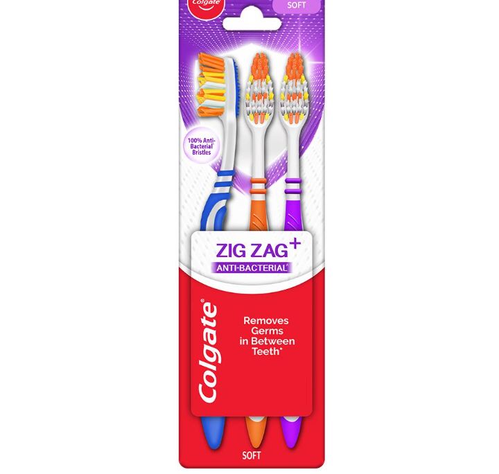 Colgate (Assorted) Zig Zag (Soft) Toothbrush (Pack of 3)
