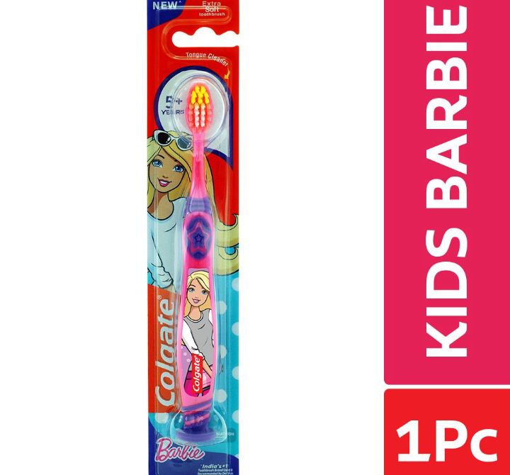 Colgate Barbie (Extra Soft) Kids Toothbrush with Tongue Cleaner (5+ Years)