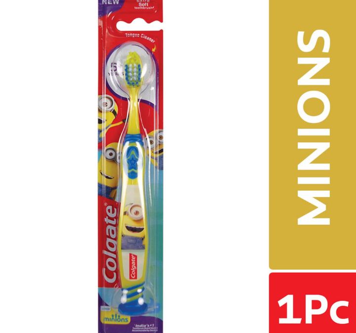 Colgate Minions (Extra Soft) Kids Toothbrush with Tongue Cleaner (5+ Years)