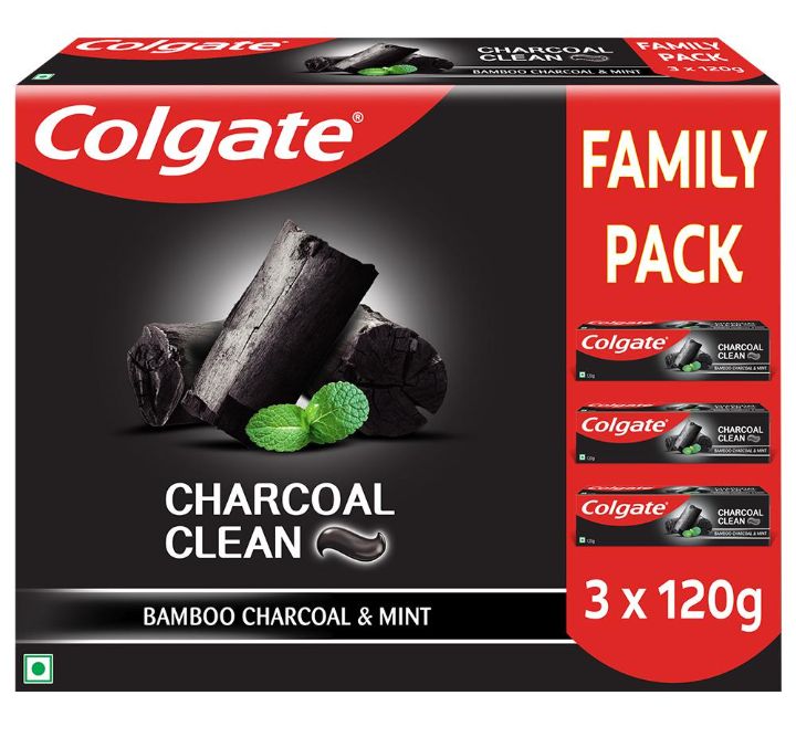 Colgate Bamboo Charcoal Clean & Mint Toothpaste 120 g (Pack of 3)