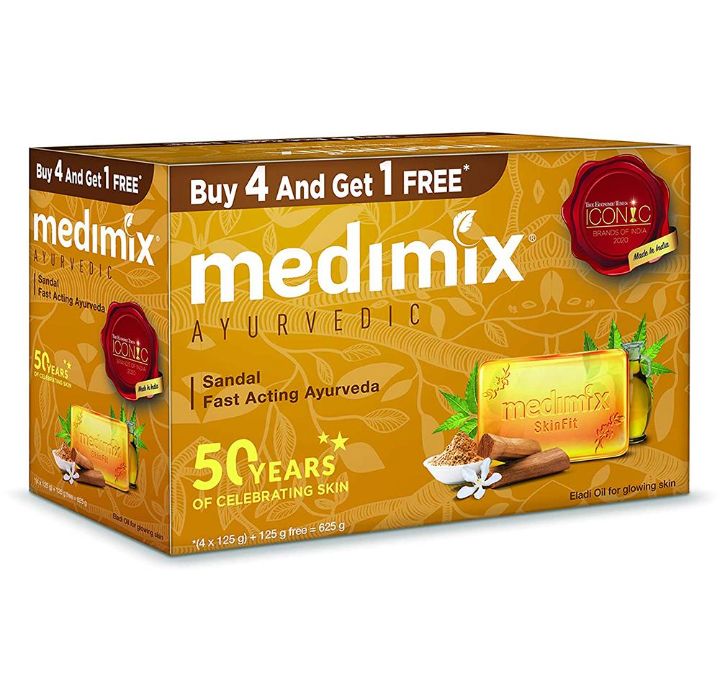 Medimix Ayurvedic Sandal Soap 125 g (Buy 4 Get 1 Free)
