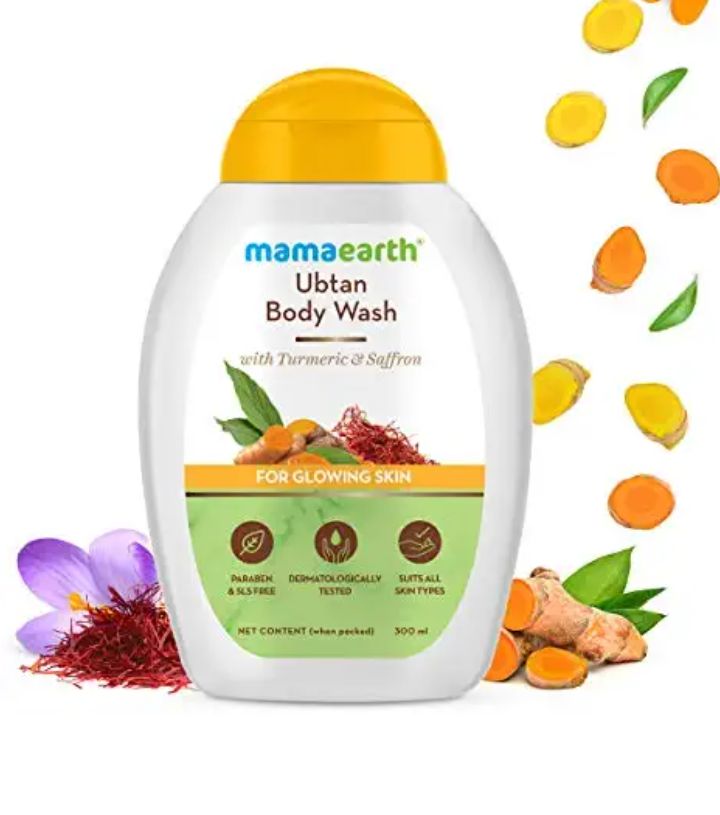 Mamaearth Ubtan Body Wash With Turmeric & Saffron, Shower Gel for Glowing Skin – 300 ml
