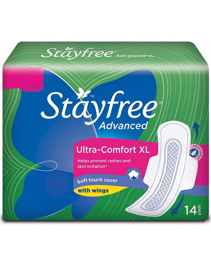 Stayfree Advanced Ultra Comfort Sanitary napkins with Wings (XL) - 14pads