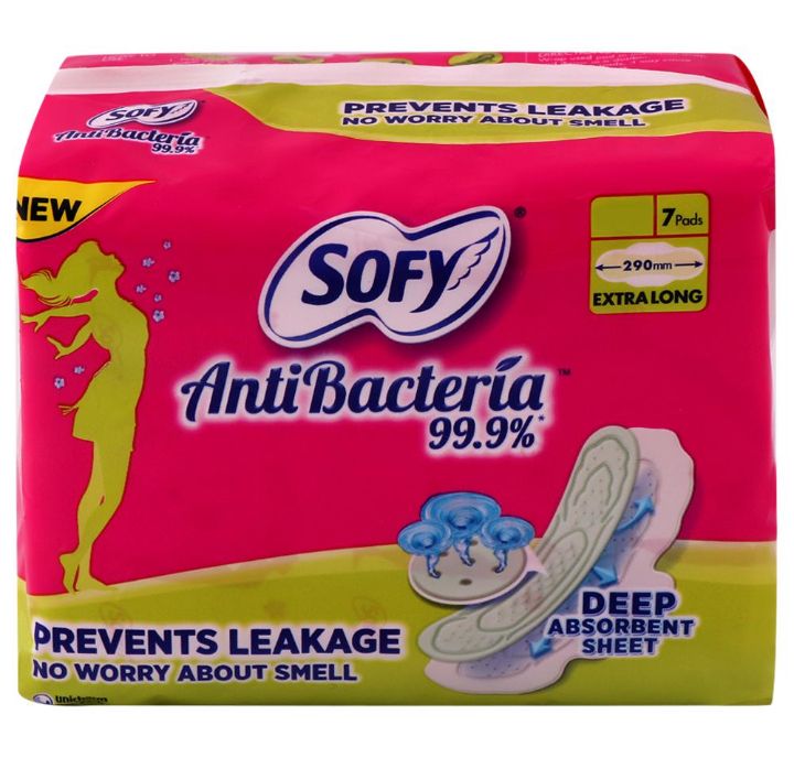 Sofy Anti Bacteria Sanitary Napkin with Wings (XL) 7 pads