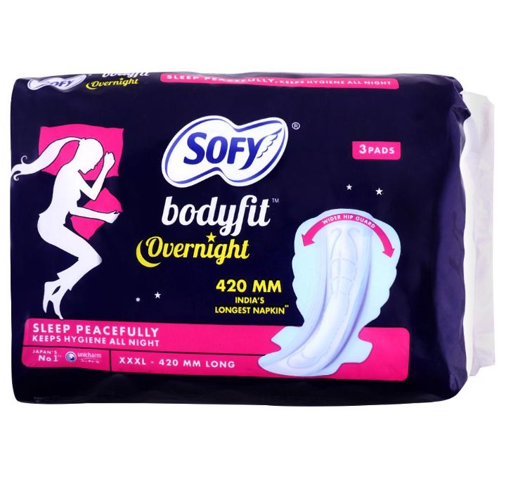 Sofy Bodyfit Overnight Sanitary Napkin with Wings (XXXL) 3 pads