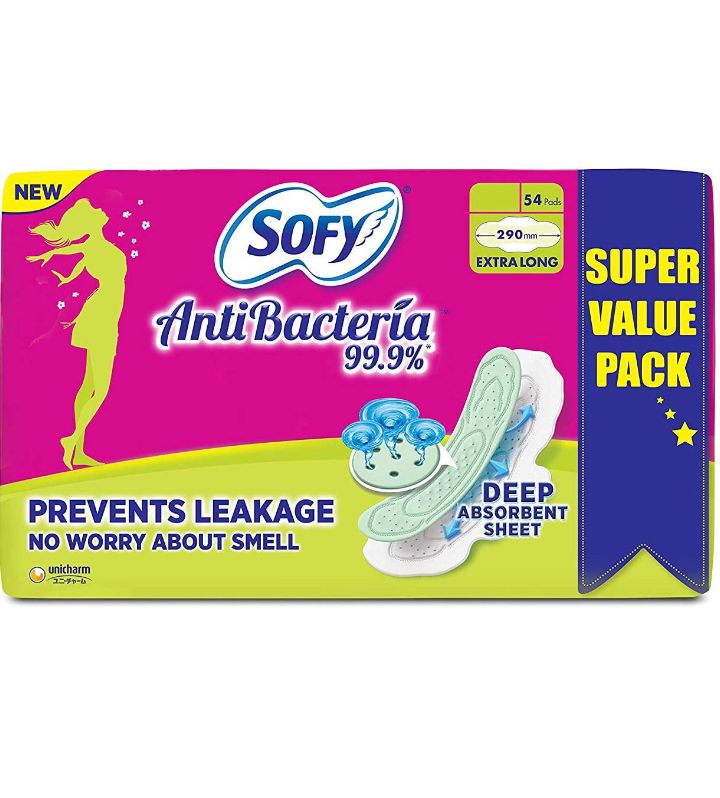 Sofy Antibacteria X-Large Extra Long Pads - Pack of 54 Count