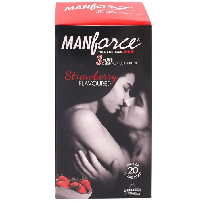 Manforce Strawberry Flavoured Condoms 20 pcs