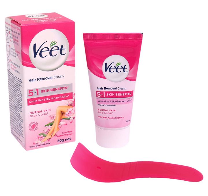 Veet Silk & Fresh Lotus Milk & Jasmine Hair Removal Cream for Normal Skin 50 g