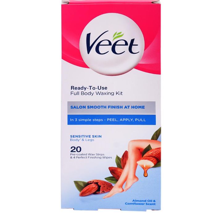 Veet Ready-To-Use Full Body Waxing Kit for Sensitive Skin 20 pcs