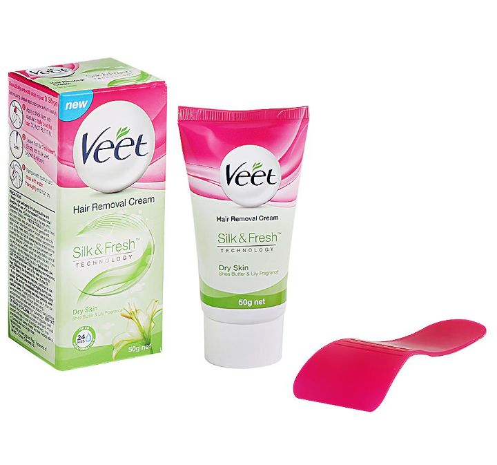 Veet Silk & Fresh Shea Butter & Lily Hair Removal Cream for Dry Skin 50 g