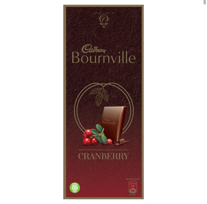 Cadbury Bournville Cranberry Dark Chocolate Bar 80 gm