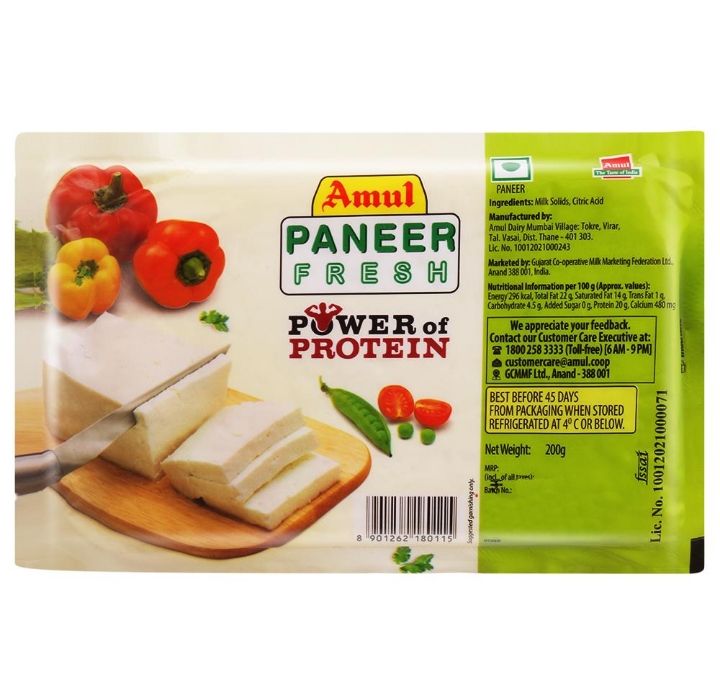 Amul Fresh Paneer - 200gm (Pack)