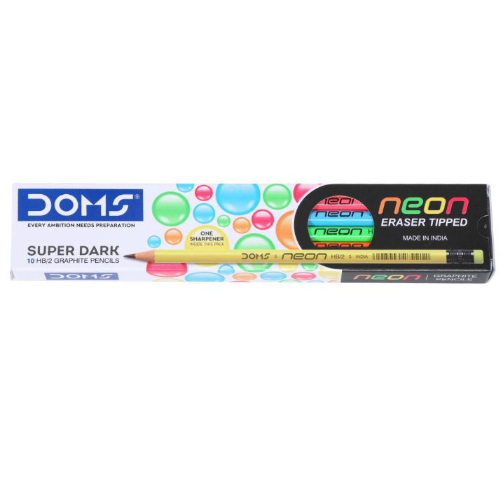 Doms Neon Rubber Tipped Pencils (Pack of 10)