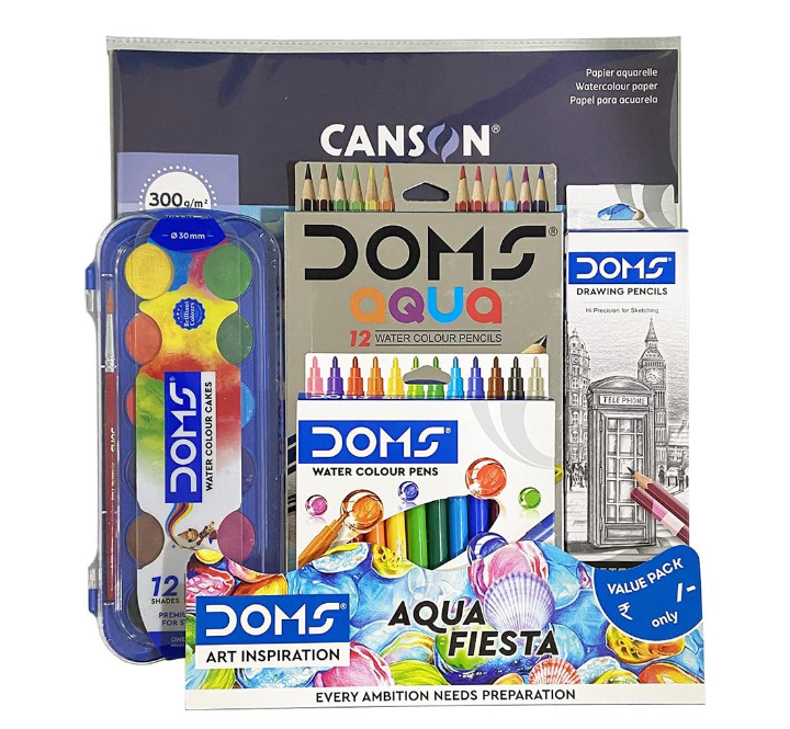 Doms Art Inspiration Series Aqua Fiesta Art Kit, 5 Pcs