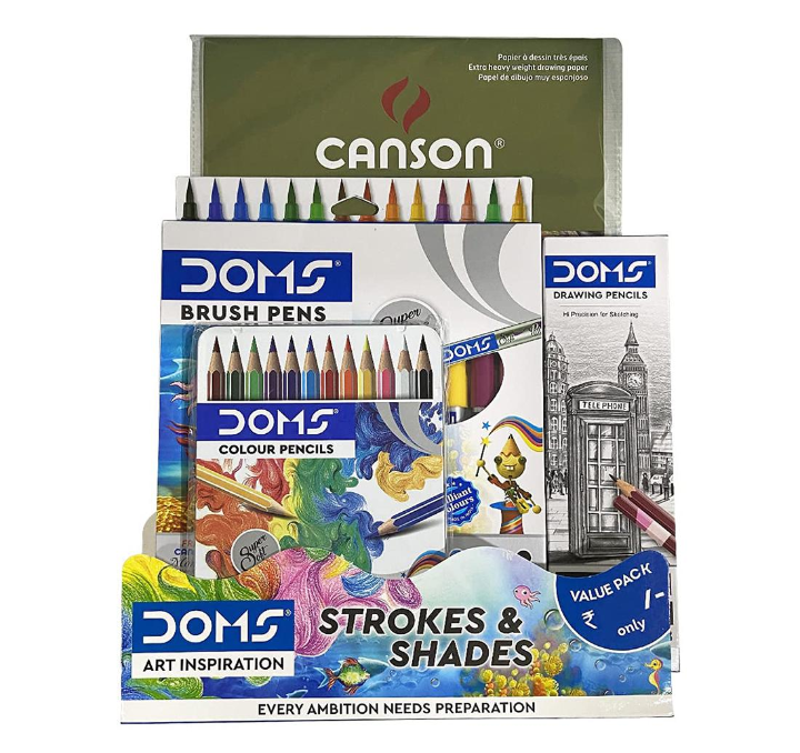 Doms Art Inspiration Series Strokes And Shades Art Kit, 4 Pcs