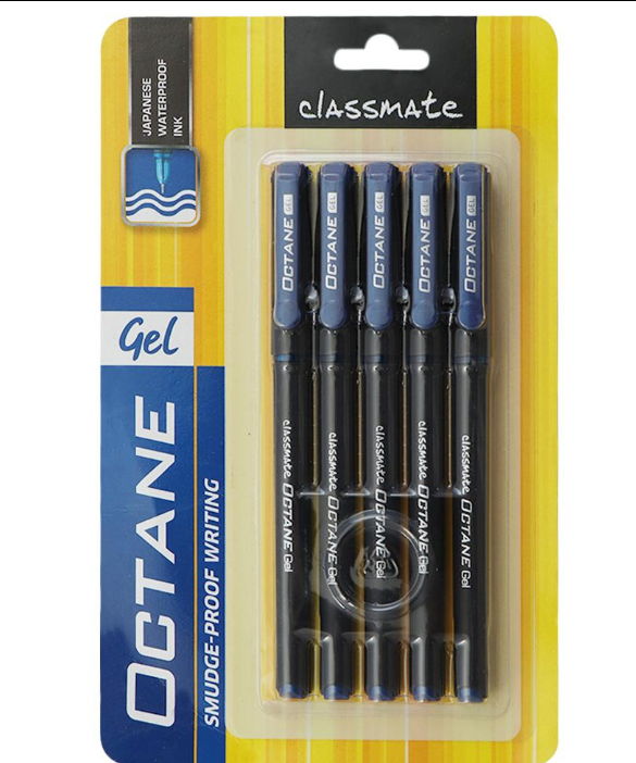 Classmate Octane Blue Gel Pen (Pack of 5)