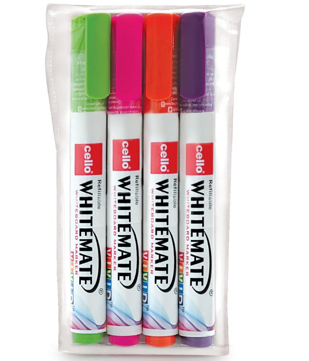 Bic Cello Whitemate Vivid Whiteboard Marker (Pack of 4)
