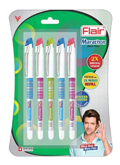 FLAIR Stick Marathon Blue Color Ink Ballpoint Pen-ZE (30pcs)
