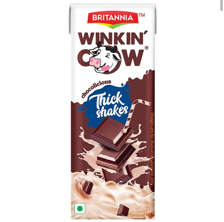 Britannia Winkin' Cow Chocolate Milkshake 200 ml (Tetra Pack)