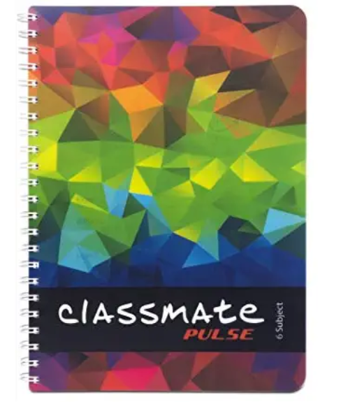Classmate Soft Cover 6 Subject Spiral Binding Notebook, Single Line, 300 Pages