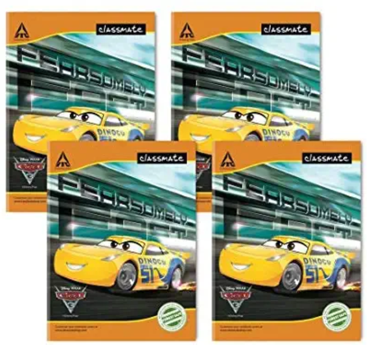 Classmate Notebook - Four Lines With Gap, 172 Pages, 240 mm x 180 mm - Pack Of 4