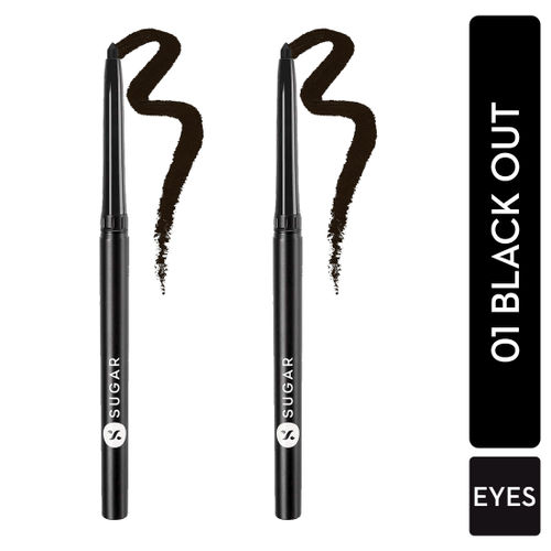 SUGAR Cosmetics Kohl Of Honour Intense Kajal - Black Out (pack Of 2) (0.5 g)