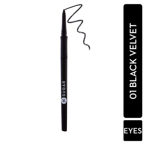 SUGAR Cosmetics Twist And Shout Fadeproof Kajal - 01 Black Velvet (black) (1 pcs)