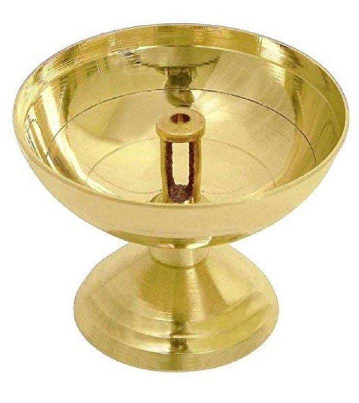 Mkd2 Rise Brass Oil Lamp Akhand Diya 9 cm