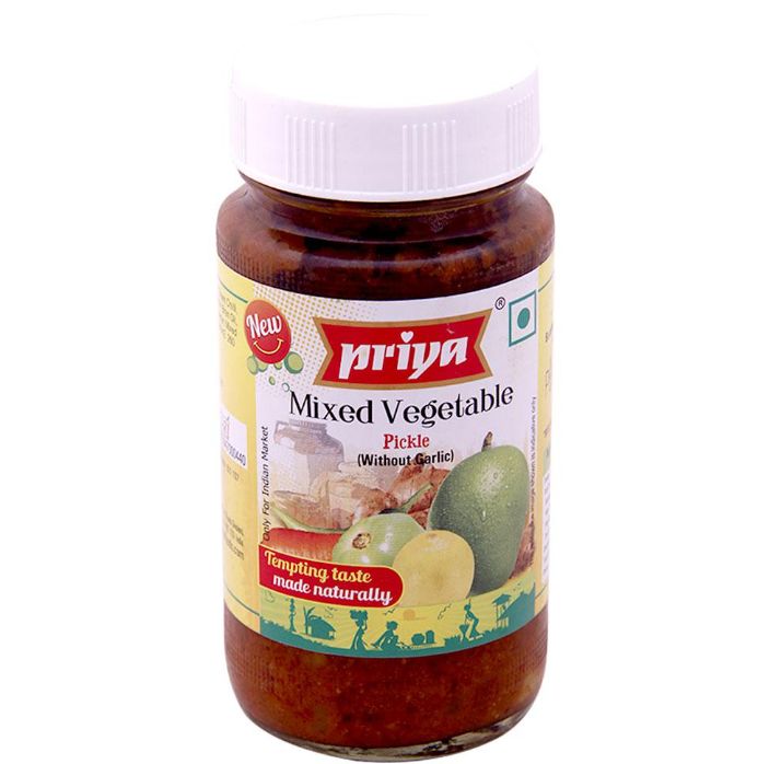 Priya Mixed Vegetable Pickle Without Garlic 300 g