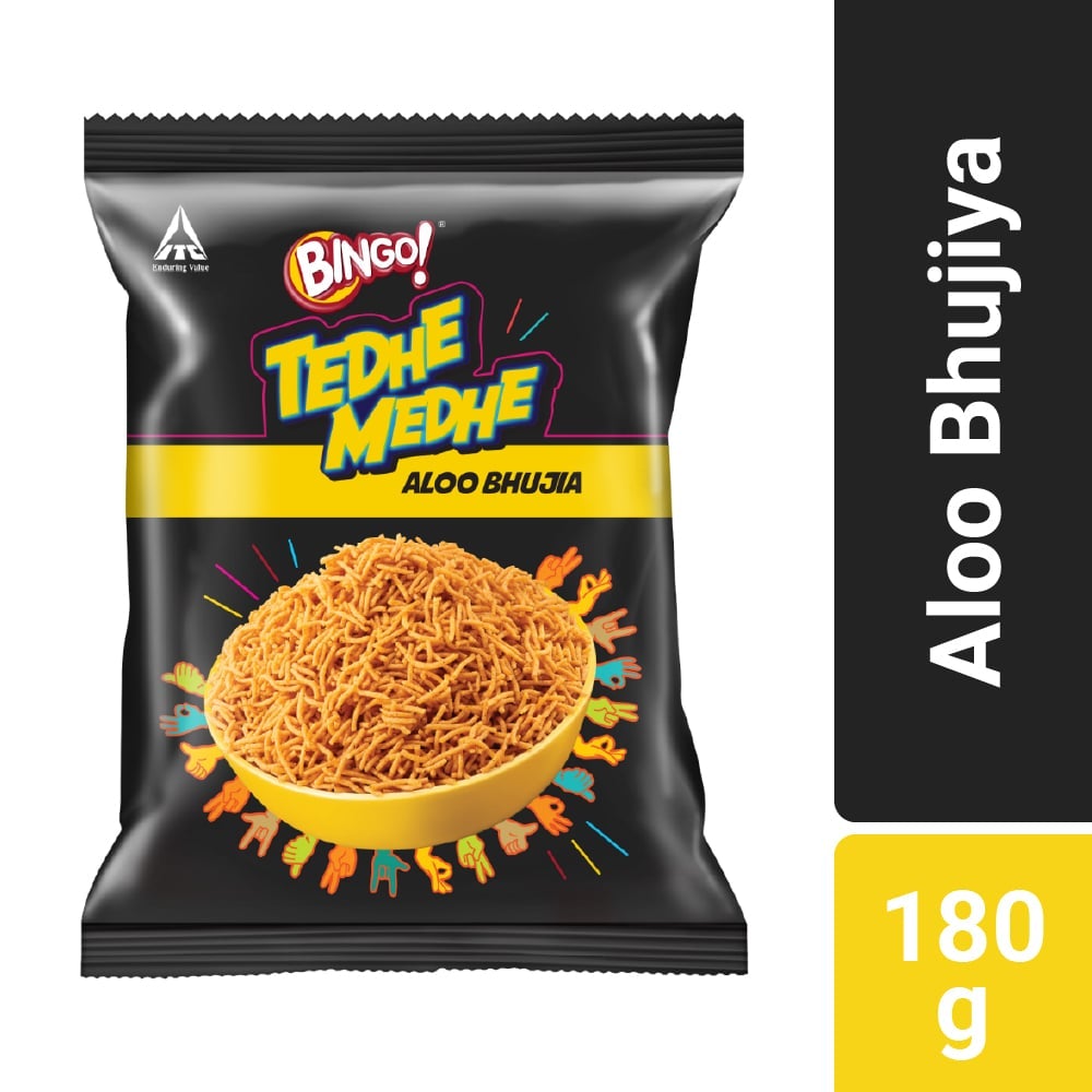 Bingo! Tedhe Medhe Namkeens Aloo Bhujia, 180 g