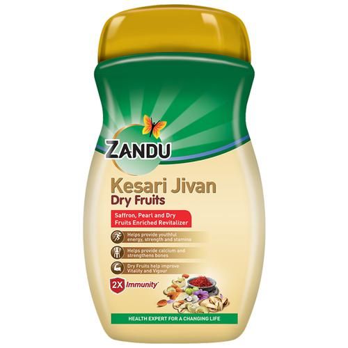 Zandu Kesari Jivan Ayurvedic Immunity Booster Chyawanprash- With Dry Fruits, For Adults, Builds Energy, 450 g