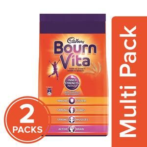 Cadbury Bournvita Chocolate Health Drink (Refill), 1kg - Pack of 2, 2x1 Kg Multipack