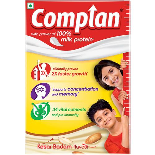 Complan Nutrition & Health Drink - Improves Concentration & Memory, Kesar Badam Flavour, 500 g
