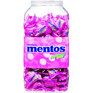 Mentos, Strawberry Flavour, Chewy Candy Jar, 646 g, 190 pc
