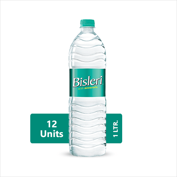 Bisleri 1ltr. Packaged Water Bottle Pack of 12