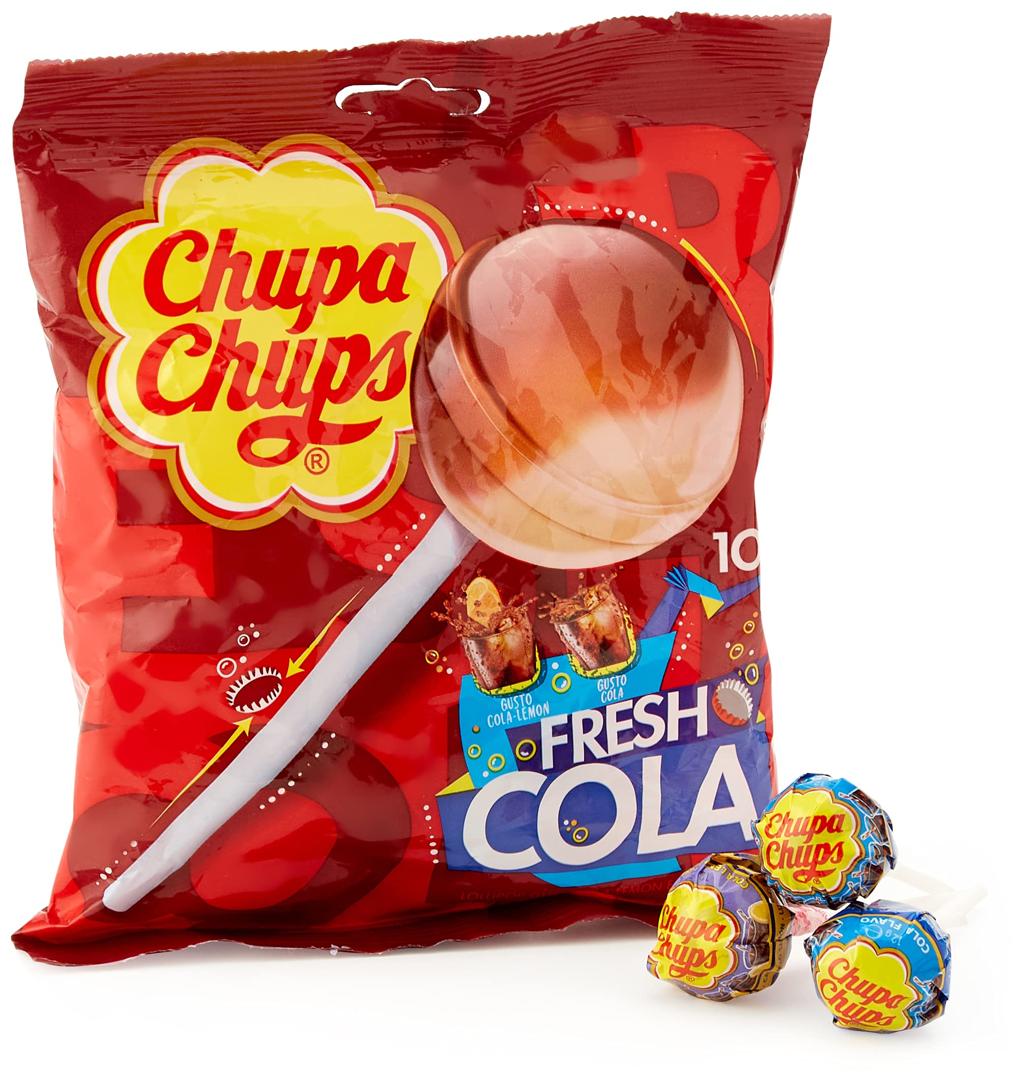 Chupa Chups Fresh Cola Lollipop, 120g