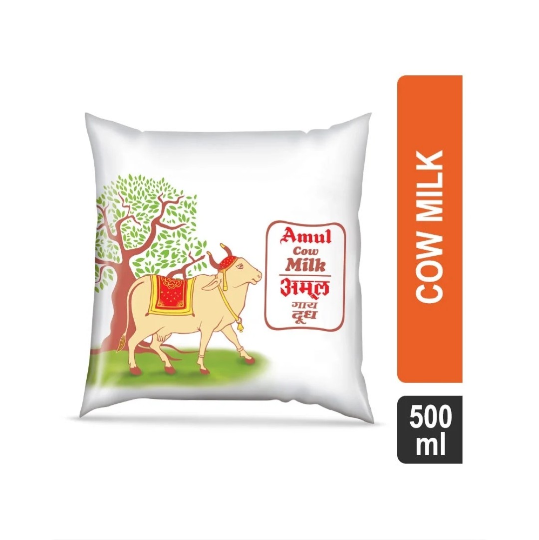 Amul Cow Milk (Polypack) 500ml